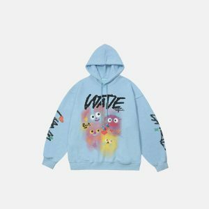 cute graphic print hoodie   youthful & trendy streetwear 1635