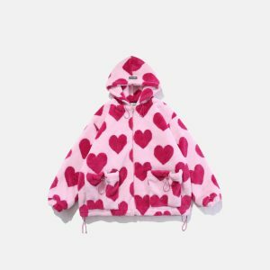 cute heart shaped jacket   youthful & chic streetwear staple 1019