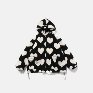 cute heart shaped jacket   youthful & chic streetwear staple 5881