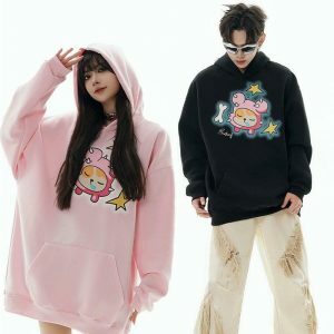 cute oversized puppy hoodie   youthful & cozy streetwear 6416