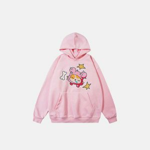 cute oversized puppy hoodie   youthful & cozy streetwear 8876