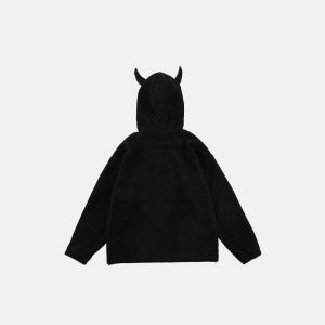 demon horns hoodie edgy & youthful streetwear icon 1683