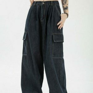 denim blue cargo pants sleek design & urban appeal 2849