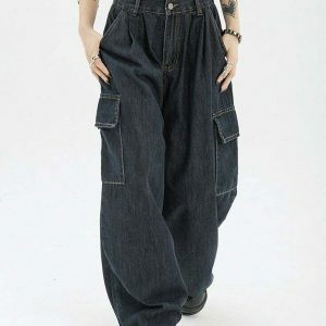 denim blue cargo pants sleek design & urban appeal 4518