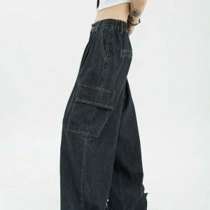 denim blue cargo pants sleek design & urban appeal 4752