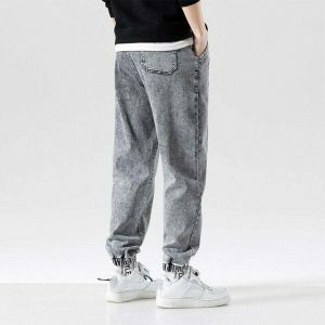 denim joggers baggy jeans youthful & sleek streetwear staple 3021
