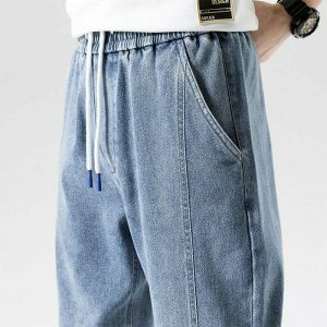 denim joggers baggy jeans youthful & sleek streetwear staple 3461