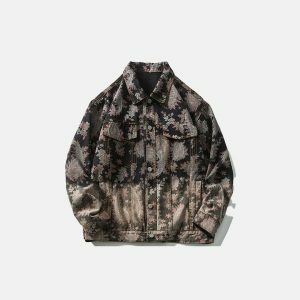 denim sakura jacket gradient design youthful & chic 5519