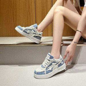 denim shooting stars sneakers youthful & vibrant street kicks 7289