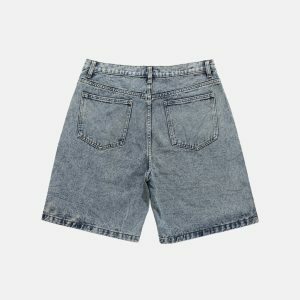 denim star patchwork shorts   youthful & edgy streetwear staple 5329