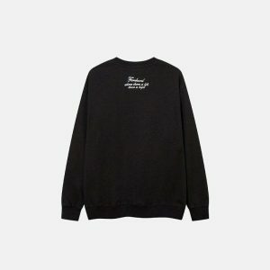 denim star sweatshirt with raw edges youthful urban appeal 2418