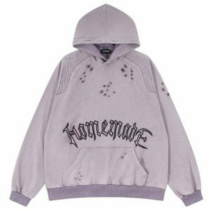 distressed wash hoodie   edgy & comfortable streetwear staple 4171