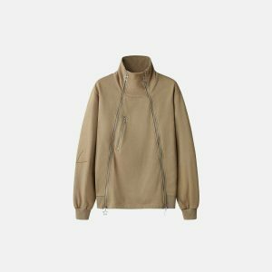 double zip up jacket sleek & youthful urban outerwear 8646