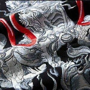 dragon embroidery hoodie oversized & youthful streetwear 1138