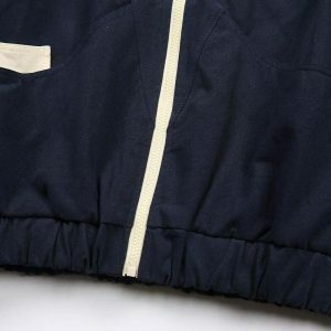 dynamic color block windbreaker detachable design 2993