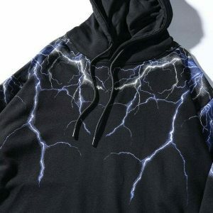 dynamic lightning strikes hoodie   urban & youthful style 5408