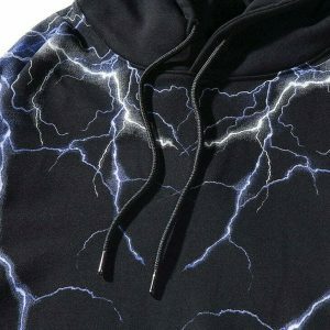 dynamic lightning strikes hoodie   urban & youthful style 6157