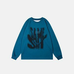 dynamic shadow print sweatshirt   youthful urban vibe 6291