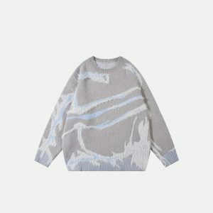 dynamic spliced contrast knit sweater youthful appeal 7914