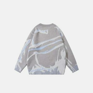 dynamic spliced contrast knit sweater youthful appeal 8242