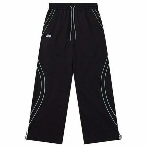 dynamic striped reflective joggers   baggy urban comfort 6595