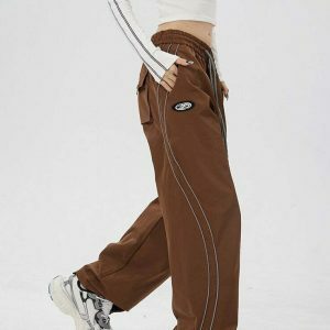 dynamic striped reflective joggers   baggy urban comfort 6610