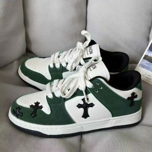 eco friendly green cross sneakers   urban & youthful design 2630