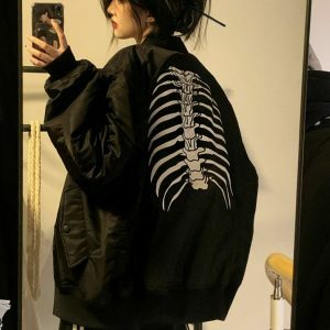 edgy back skeleton jacket urban & youthful streetwear 3513