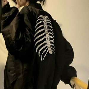 edgy back skeleton jacket urban & youthful streetwear 4955