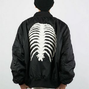 edgy back skeleton jacket urban & youthful streetwear 7858