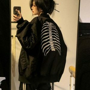 edgy back skeleton jacket urban & youthful streetwear 8560
