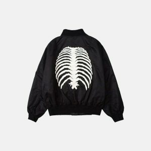 edgy back skeleton jacket urban & youthful streetwear 8882