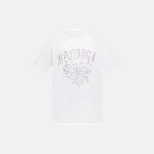 edgy heart spider web tee youthful & bold streetwear 2163