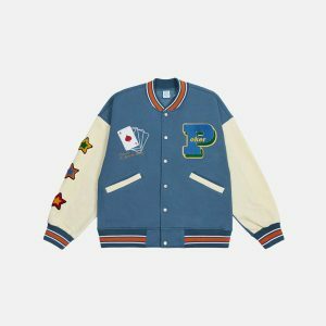 edgy poker lucky jacket streetwear icon & youthful vibe 4326