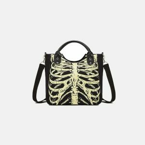 edgy rivet skull gothic shoulder bag   urban rebel accessory 4182