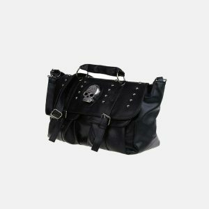 edgy rivet skull gothic shoulder bag   urban rebel accessory 4352