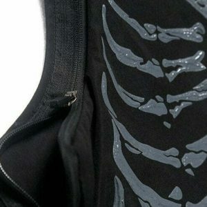 edgy skeleton print vest adjustable fit youthful style 2203