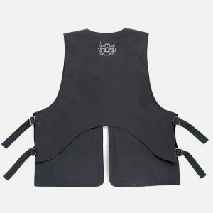 edgy skeleton print vest adjustable fit youthful style 8501