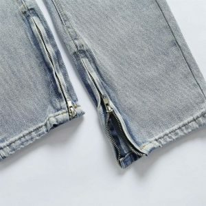 edgy slim jeans with knee holes retro streetwear staple 1630