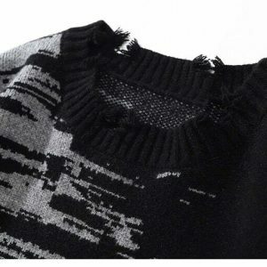 edgy washed & ripped sweater   youthful urban appeal 3406