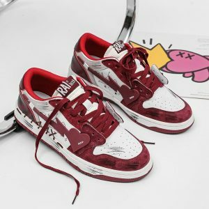 electrifying heart shoes   bold & youthful streetwear staple 5949