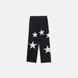 embroidered star jeans baggy & chic urban appeal 2381