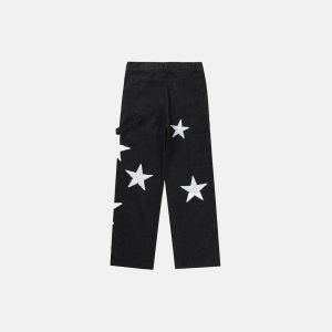 embroidered star jeans baggy & chic urban appeal 8650