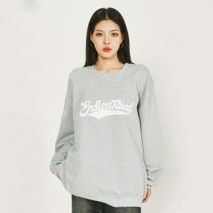 endless road sweatshirt youthful letter print design 8503