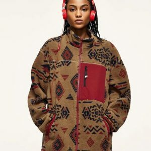 ethnic print sherpa jacket   vibrant & cozy streetwear 1200