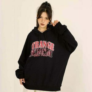 faded letter hoodie   youthful & edgy print design 7071