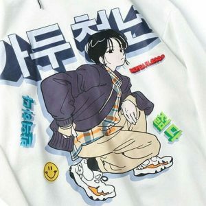fearless anime girl hoodie youthful & bold streetwear icon 3521