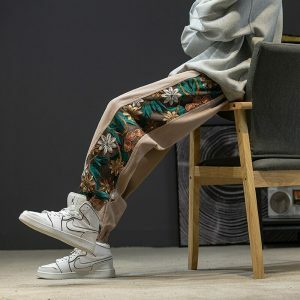 floral embroidered sweatpants chic & youthful streetwear 7895