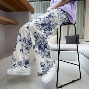 floral mid waist pants vibrant pattern & chic fit 4433