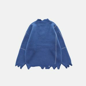 frayed oversized sweater youthful frayed sweater oversized & trendy comfort 4514